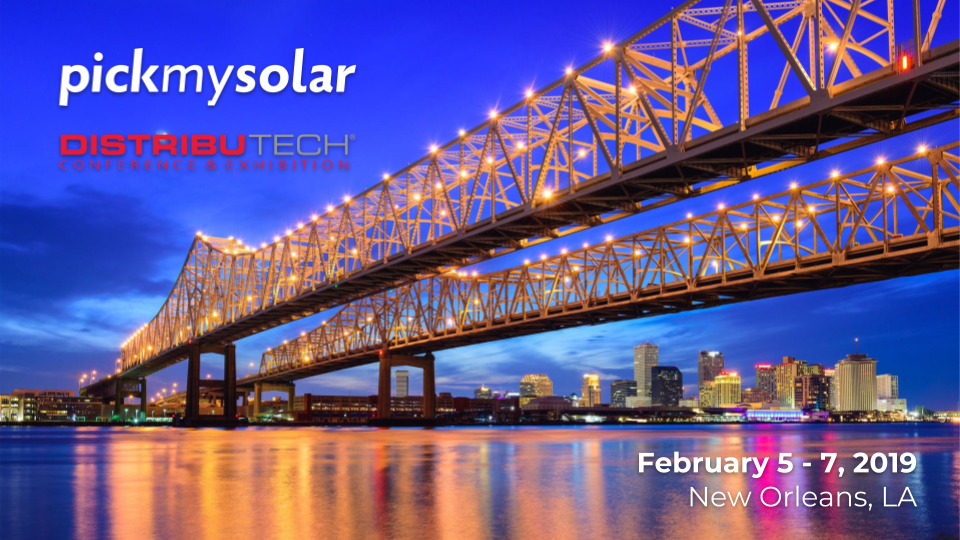 Pick My Solar is attending 2019 DistribuTECH conference