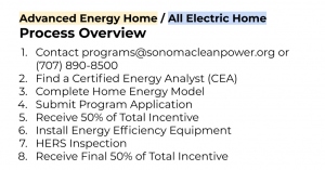 Advanced energy home and all electric home process overview