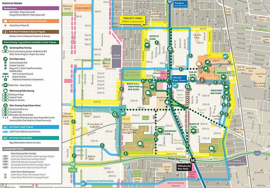 Watts Rising Collaborative Grant Map