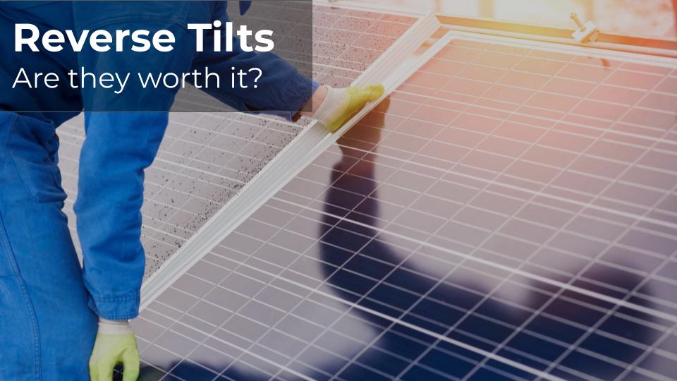 solar panels being installed at a reverse tilt