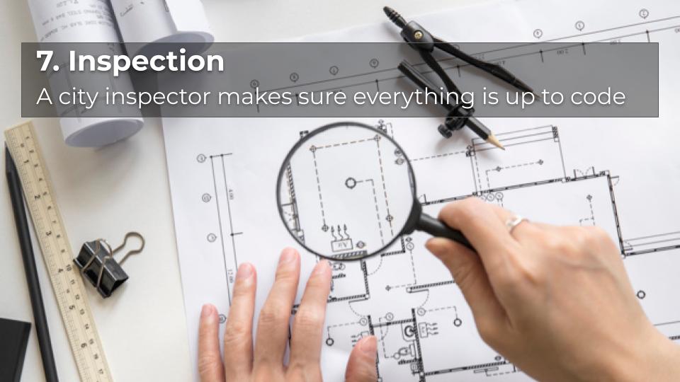 magnifying glass on blueprint solar installation inspection